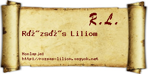 Rózsás Liliom névjegykártya